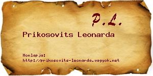 Prikosovits Leonarda névjegykártya